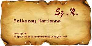 Szikszay Marianna névjegykártya