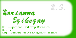 marianna szikszay business card